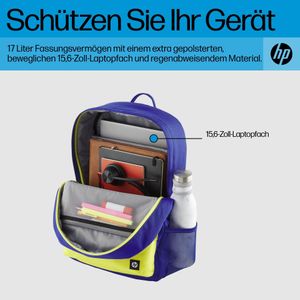 HP Campus Rucksack (blau) - 50% post-consumer recycled plastic; LDPE bag cont...