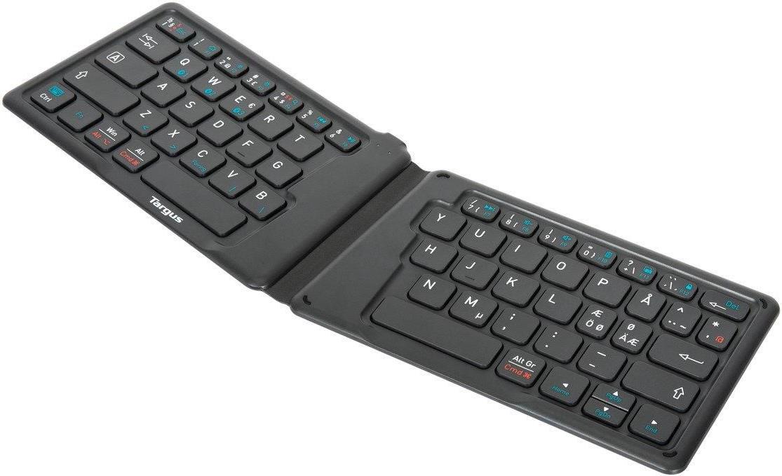 Targus AKF003NO Bluetooth 5.1 Faltbare Ergonomische Tastatur QWERTY Nordisch Schwarz