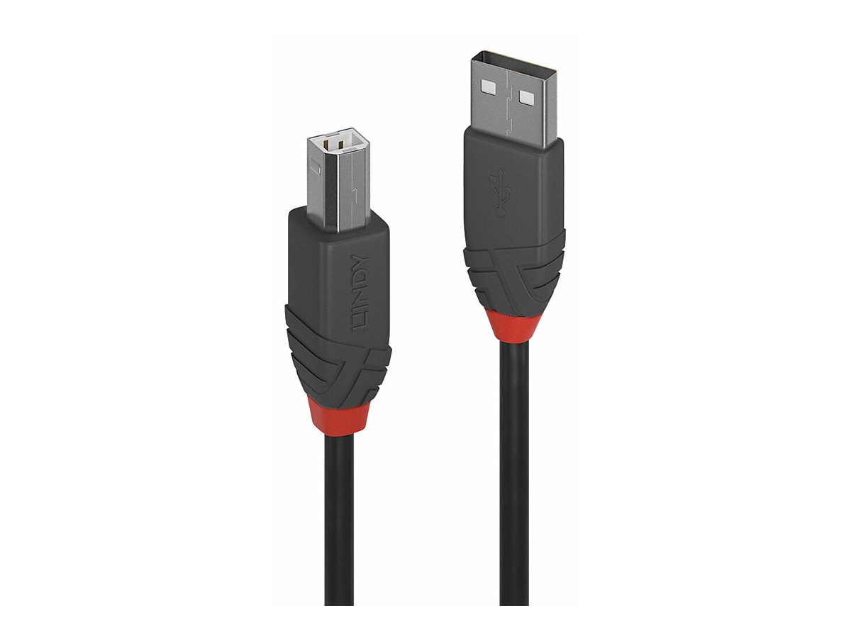 Lindy Anthra Line USB 2.0 Kabel USB A auf USB B 1 m Schwarz