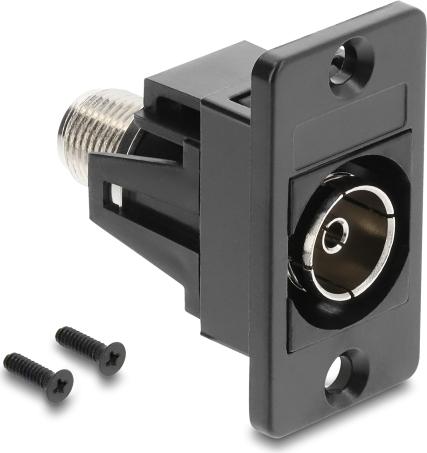 DELOCK Panel Mount IEC Buchse zu F Buchse schwarz (91195)