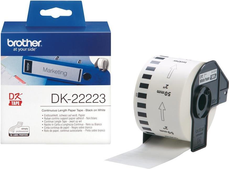 Brother DK Endlosetiketten DK-22223 50 mm x 30,48 m Weiß