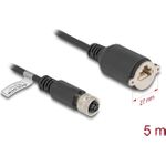 Delock M12 Kabel D-kodiert 4 Pin Buchse zu RJ45 zum Einbau Cat.5e FTP 5 m (80455)