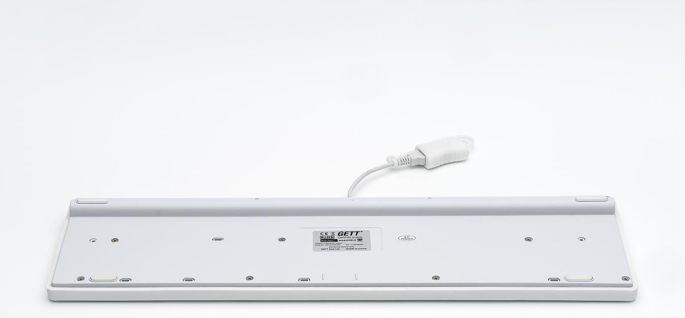 GETT CleanType Easy Protect Silikon-Tastatur 105 Tasten IP68 USB Deutsches Layout Weiß