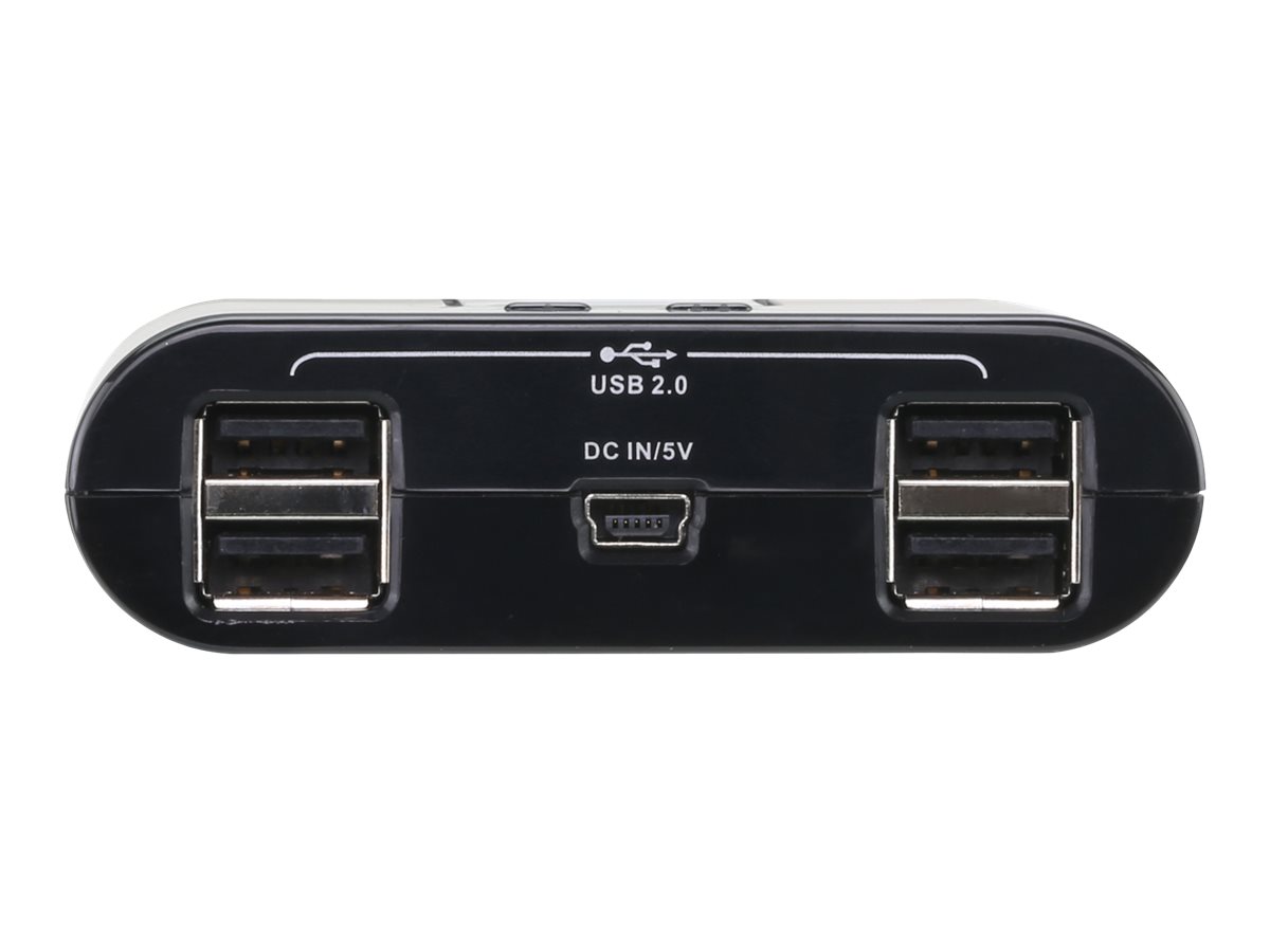 ATEN US424 USB 2.0 Peripherie-Freigabe-Switch 4 Ports Schwarz