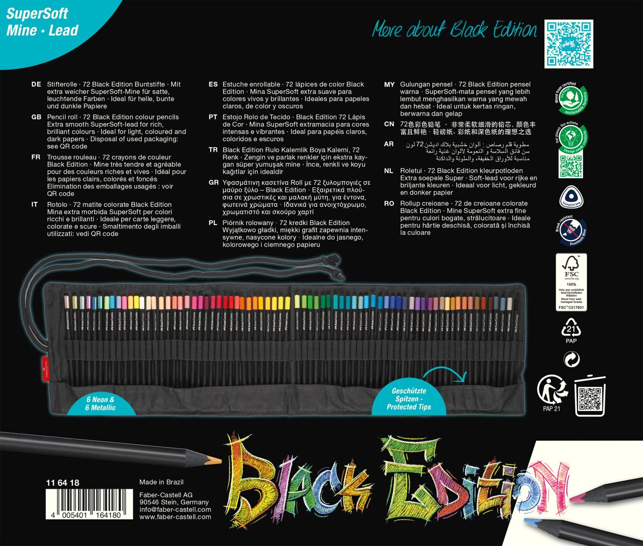 Faber-Castell Black Edition 116418 Buntstifte 72 St. Mehrfarbig