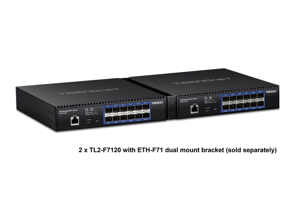 TRENDnet TL2-F7120 12-Port 10G Managed SFP+ Switch Schwarz