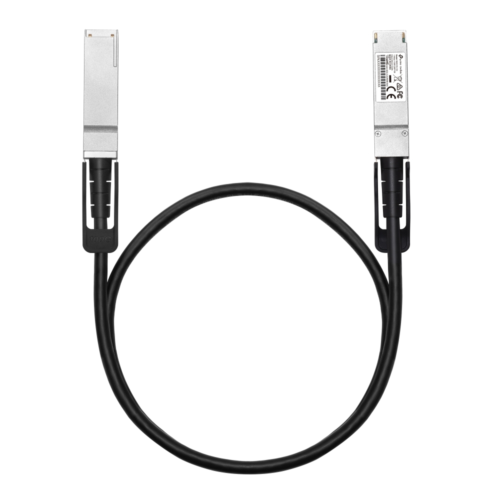 TP-Link Omada SM9220-1M V1 100GBase QSFP28 DAC Kabel 1 m Twinaxial Schwarz