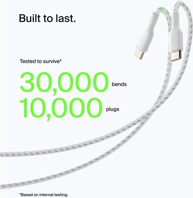 Belkin BoostCharge CAB002BT0MWH USB-Kabel 0,15 m USB-C zu USB-A Weiß