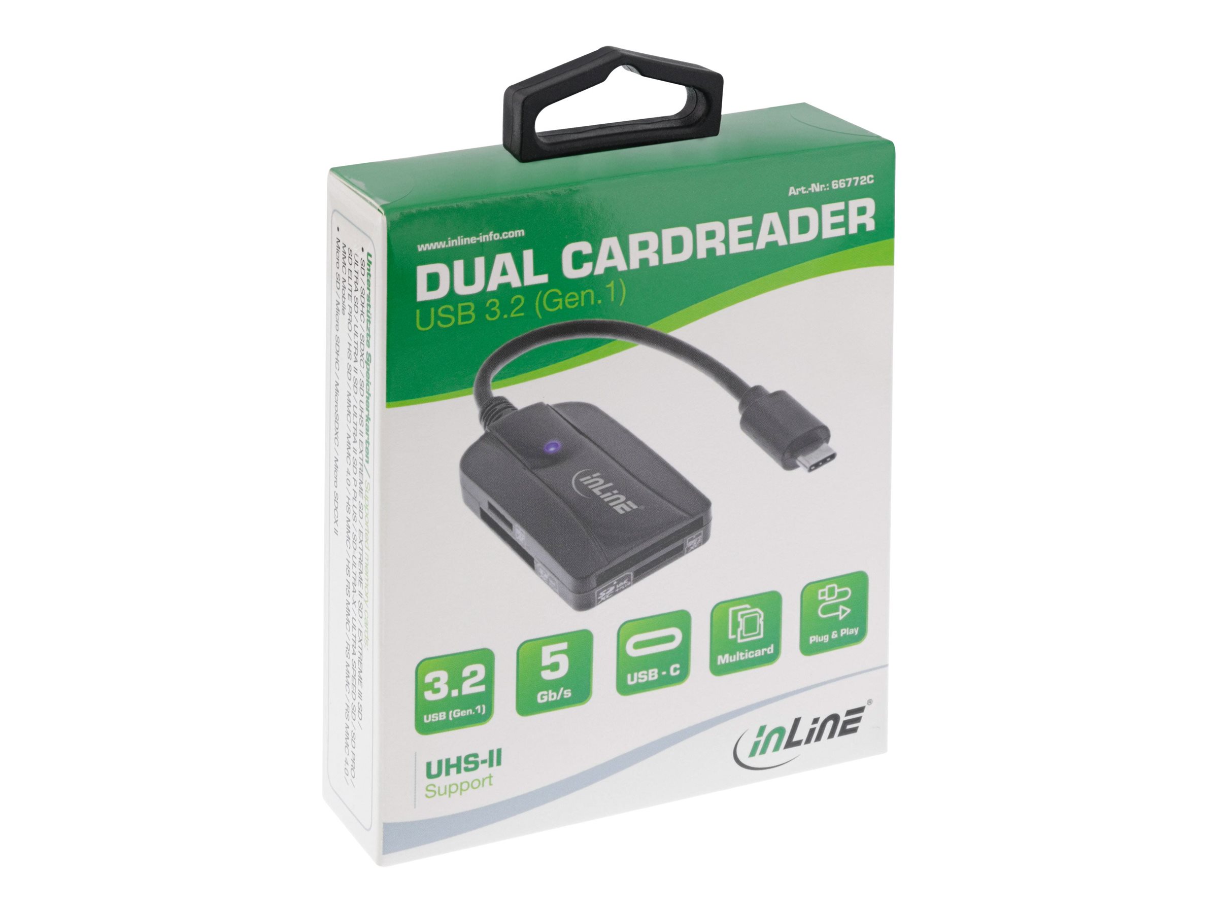 InLine 66772C Kartenleser USB 3.2 Gen 1 USB-C Schwarz