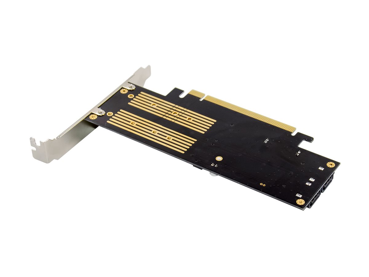 InLine PCIe-Karte x16 zu 2x M.2 1x mSATA Speicher-Controller PCIe 3.0 x16 Silber