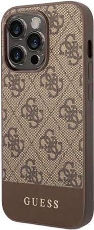 GUESS PU 4G Stripe Case für Apple iPhone 14 Pro Max - brown (GUHCP14XG4GLBR)