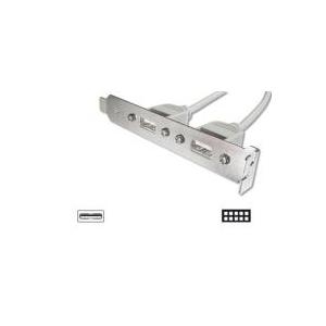 Assmann USB Slot Bracket cable. 4x type A-2x10pin IDC F/F. 0.25m. USB 2.0 compatibel. UL. be (AK-300304-002-E)