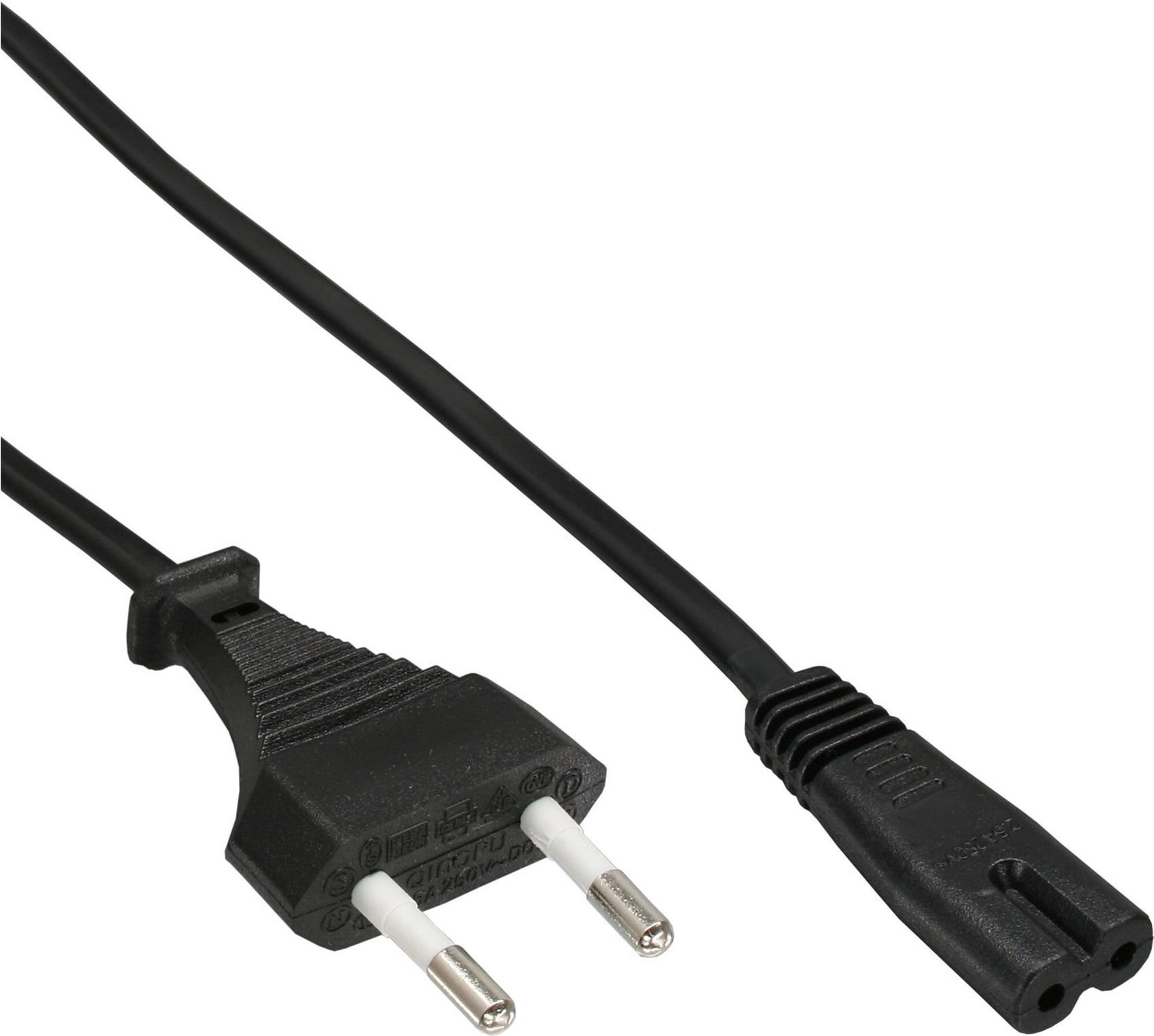 InLine Stromkabel Euro-Stecker auf Euro 8 (C7) 5 m Schwarz