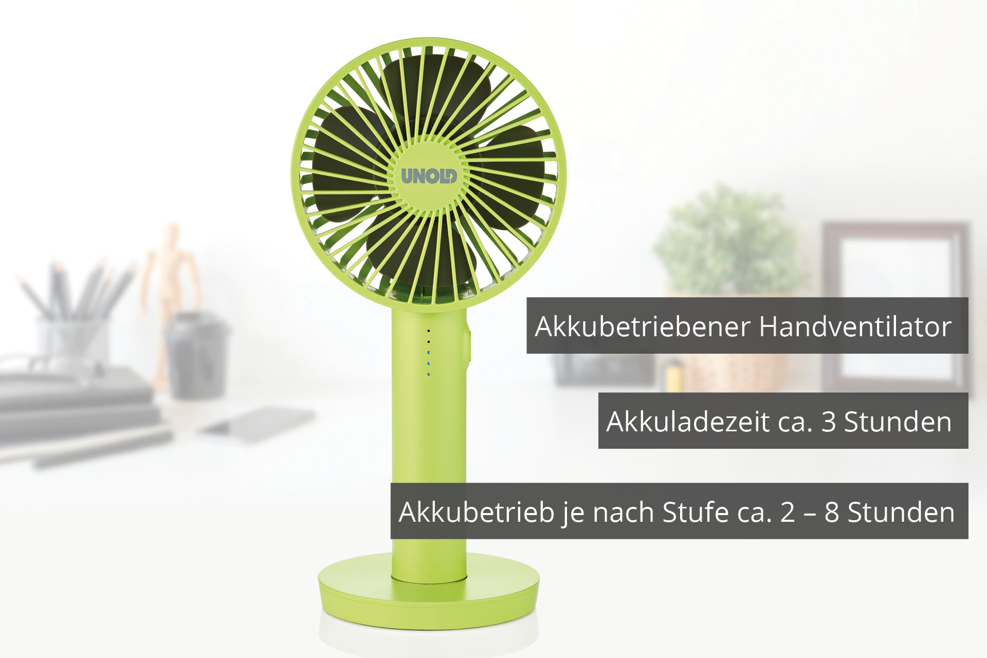 Unold Breezy II Handventilator 10 cm USB Grün
