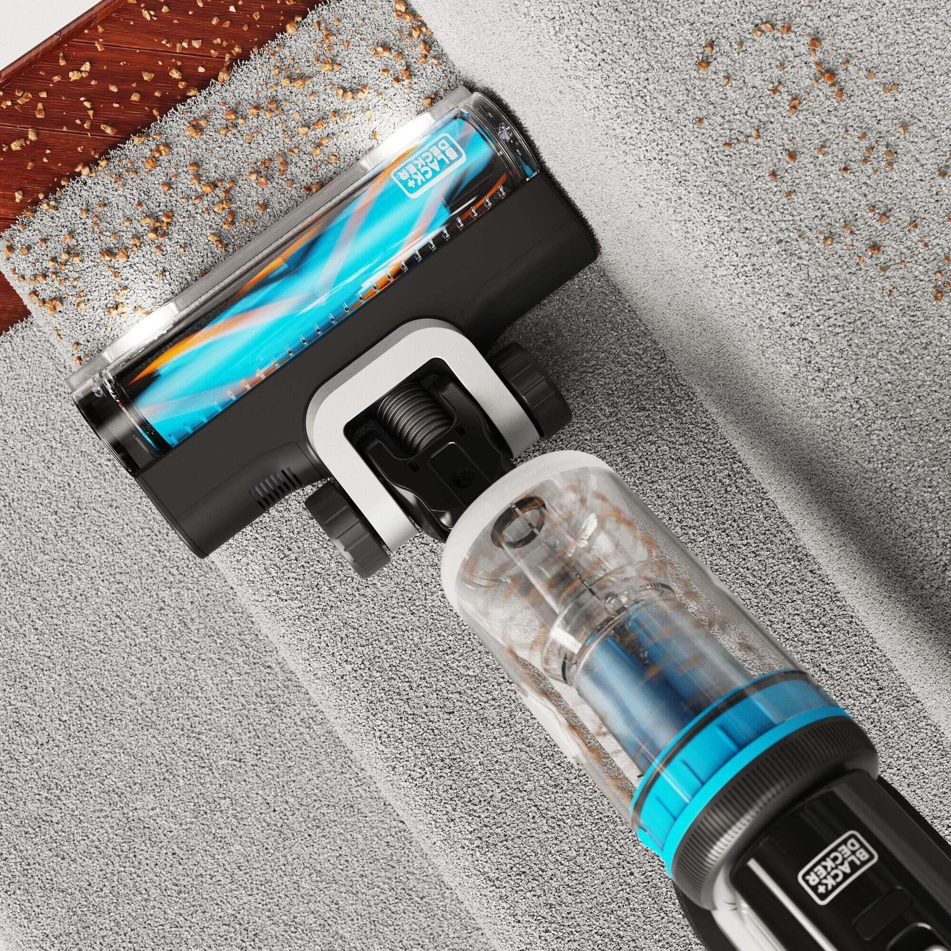 Black & Decker BHFEB520D1 2-in-1-Stabstaubsauger 20V Akku 56 min Schwarz/Transparent/Weiß
