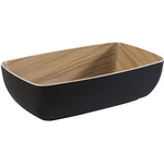 APS Schale FRIDA GN 1/4, 1,80 Liter, schwarz aus Melamin, innen mit Holzoptik, spülmaschinengeeignet, - 1 Stück (84587)
