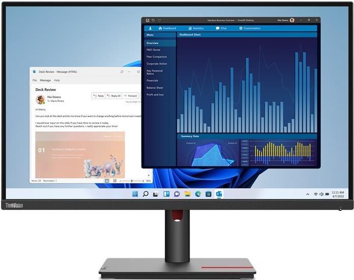Lenovo ThinkVision T27p-30 68,6 cm (27 Zoll) 3840 x 2160 Pixel 4K Ultra HD LED Schwarz [Energieklasse F] (63A9GAT1EU) (geöffnet)