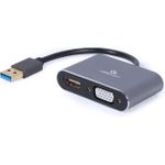 Gembird A-USB3-HDMIVGA-01 USB-Grafikadapter 3840 x 2160 Pixel Grau (A-USB3-HDMIVGA-01)