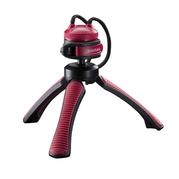 Mantona kaleido Gaia leichtes Mini Tisch- und Handstativ 17 cm sundown red