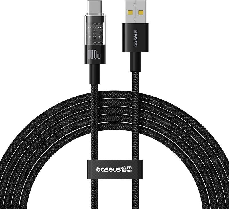 Baseus Gem USB A auf USB C Schnellladekabel 2 m 100 W Schwarz (P10373002111-01)