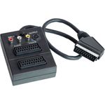S/CONN maximum connectivity Adapter Video/ Audio-Adapter, Scart-Stecker auf 2 x Scart-Kupplung, S-VHS-Kupplung, 3 Cinchkupplungen, IN/OUT mit Schalter, 0,2m (94037)