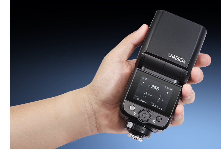 Godox V480 N Kompaktblitz für Nikon Leitzahl 100 TTL Schwarz