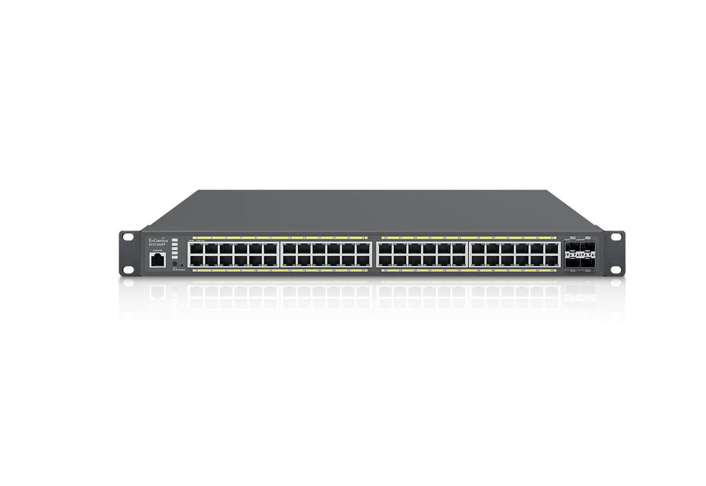 EnGenius ECS1552FP Managed L2 Switch 48x Gigabit Ethernet 4x SFP+ PoE 740 W 1U Schwarz