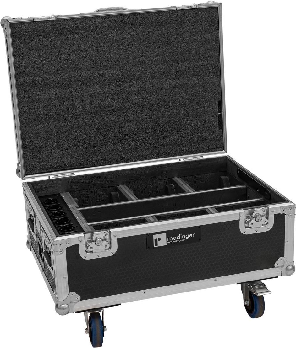 ROADINGER Flightcase 6x AKKU IP TL-3 QCL Trusslight CRMX mit Ladefunktion und Rollen (31005250)