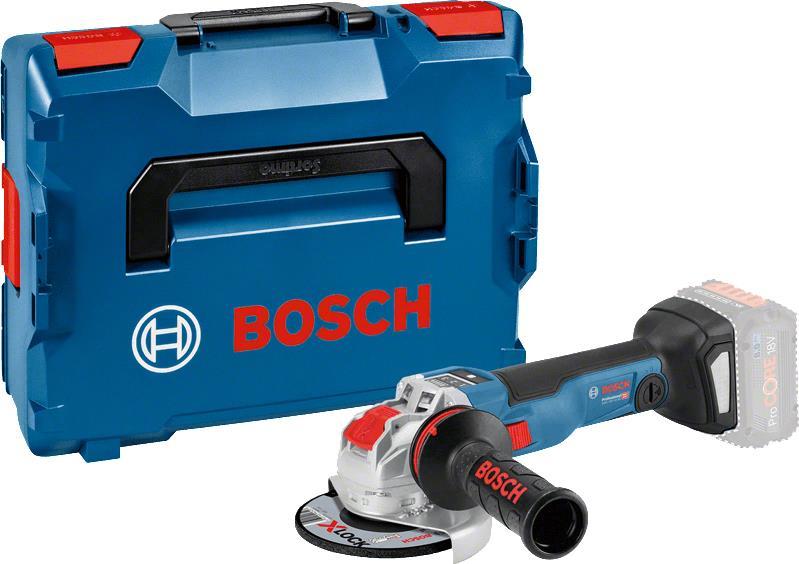 Bosch GWX 18V-10 SC Professional. Produktfarbe: Schwarz, Blau. Leerlaufdrehzahl (max.): 9000 U/min, Leerlaufdrehzahl (min.): 4500 U/min, Schallleistungspegel: 97 dB. Energiequelle: Akku, Batteriekapazität: 5,5 Ah. Gewicht: 2 kg, Höhe: 110 mm, Tiefe: 358 mm. Anzahl enthaltener Akkus/Batterien: 2 Stück(e) (06017B0402)