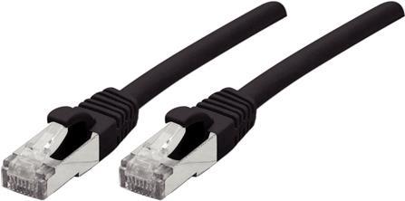 EXERTIS CONNECT Patchkabel S/FTP (PiIMF), Cat 6A (EIA/TIA), schwarz, 0,15 m Patchkabel mit besonders