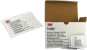 3M VHB Oberflächen-Reinigungstücher, 25 ml reinigt und entfettet, verdunstet schnell und rückstandsfrei - 100 Stück (880347)