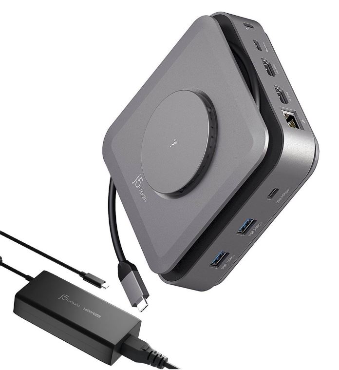 j5create USB-C DOCK DUAL 4K HDMI GAN 140W PD3.1 POWER ADAPTER (JCD3199P-EN)