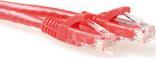 ACT Red 20 meter U/UTP CAT6A patch cable snagless with RJ45 connectors. Cat6a u/utp snagless rd 20.00m (IB2520)