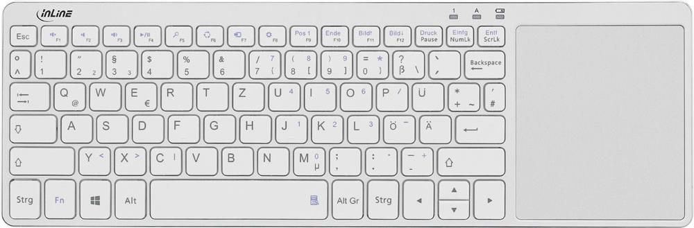 InLine 55377W RF Wireless QWERTZ Deutsch Silber - Weiß Tastatur (55377W)