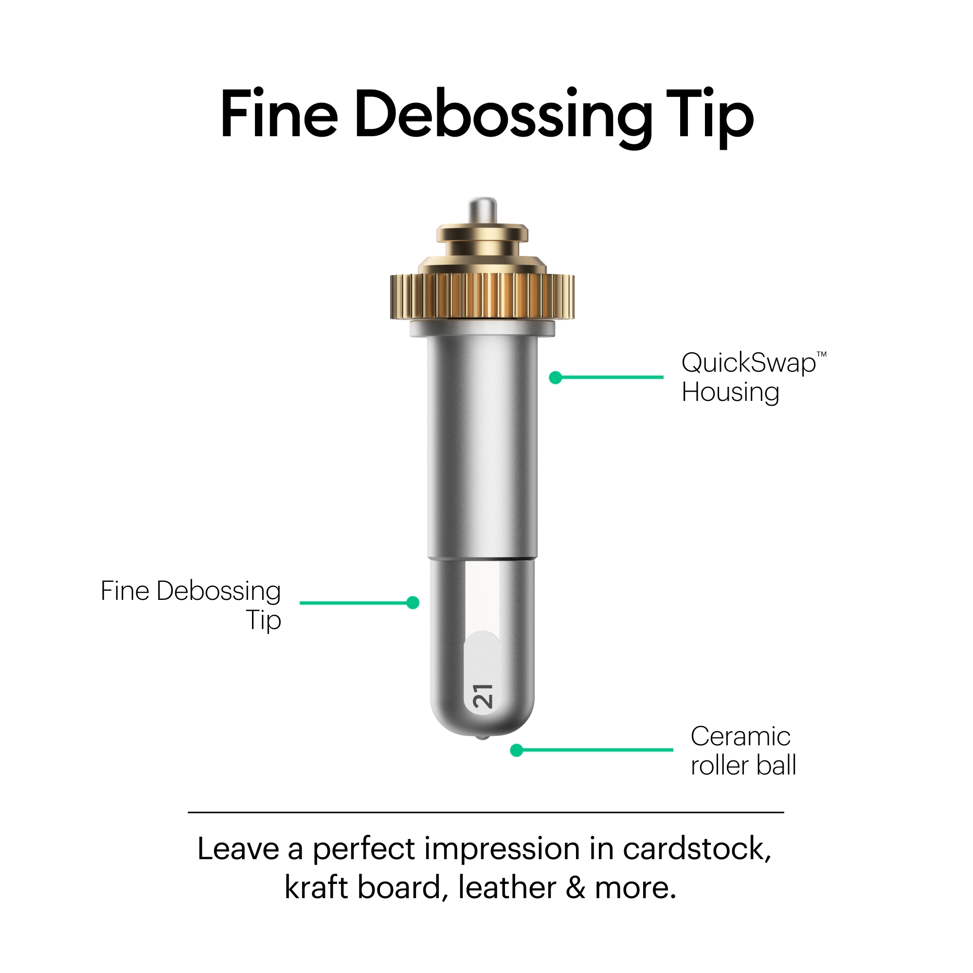 Cricut Fine Debossing Tip + QuickSwap Housing Silber