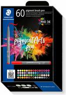 STAEDTLER Fasermaler pigment brush pen, 60er Kartonetui Pinselspitze, Multi Ink Tinte, permanent & wasserfest (371C60)