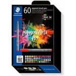 STAEDTLER Fasermaler pigment brush pen, 60er Kartonetui Pinselspitze, Multi Ink Tinte, permanent & wasserfest (371C60)