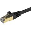 StarTech.com 0,5m Cat6a Ethernet Kabel - geschirmt (STP) - Cat6a Netzwerkkabel - Cat6a Patchkabel - Cat 6a - Schwarz - Patch-Kabel - RJ-45 (M) bis RJ-45 (M) - 50cm - STP - CAT 6a - ohne Haken - Schwarz (6ASPAT50CMBK)