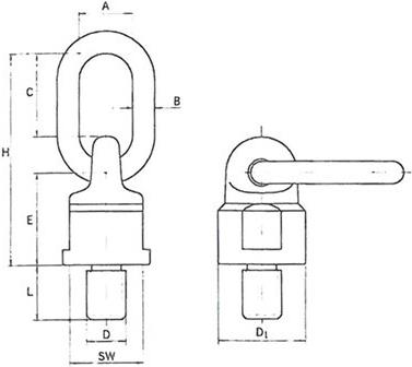 Wiedenmann Anschlagwirbel M10x18 TF 0,5t GÜ8 360°drehb.rot 0,5kg (55wawk500-m10x18)