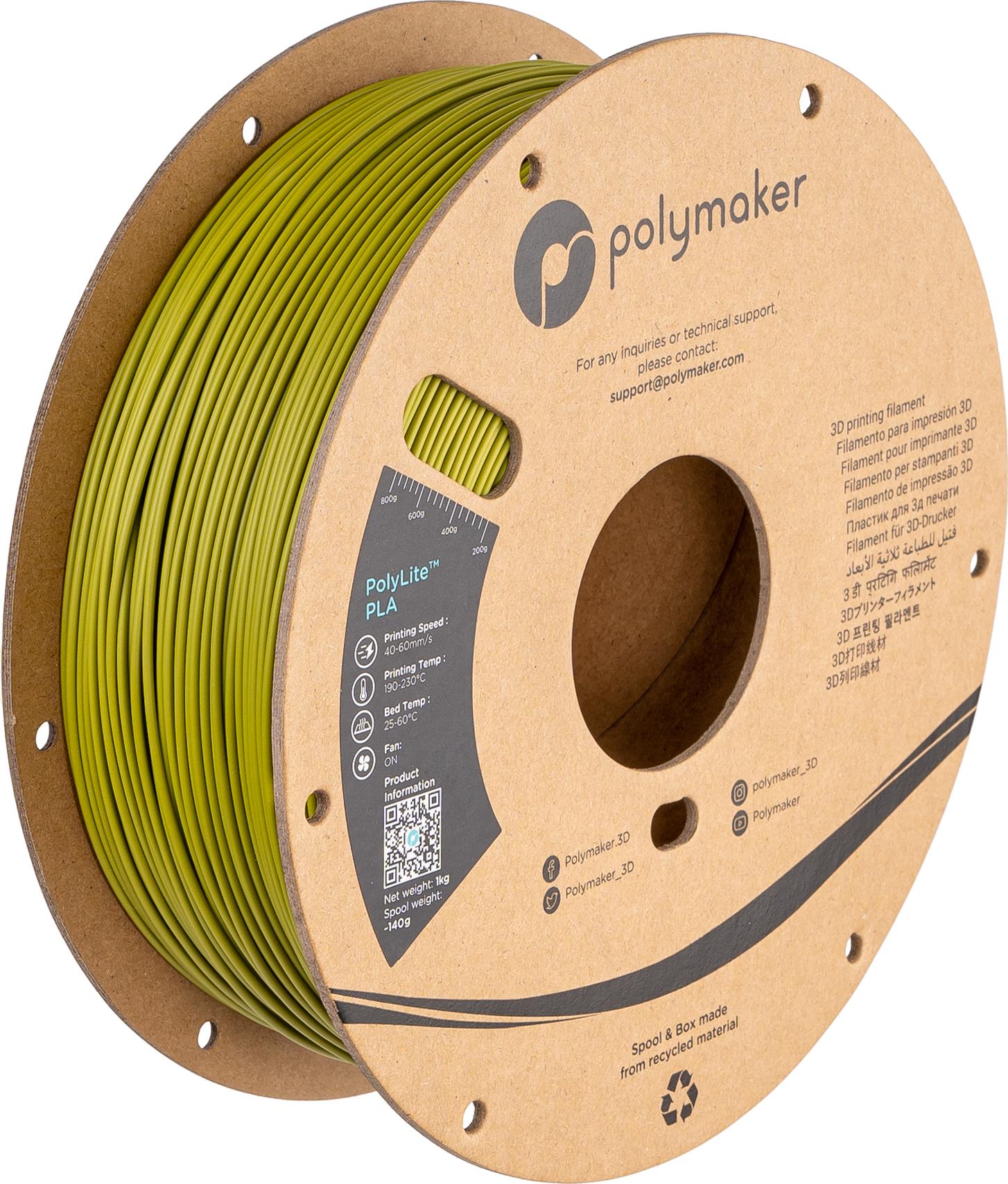 Polymaker PA02058 3D-Druckmaterial Polyacticsäure (PLA) Grün - Olive 1 kg (PA02058)