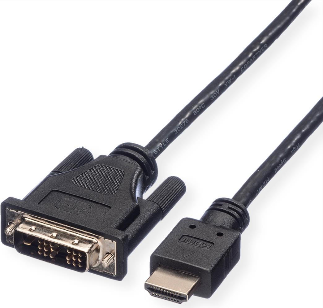 ROLINE Adapterkabel HDMI auf DVI-D (Single Link) (11.04.5516)