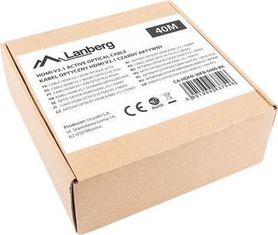 Lanberg CA-HDMI-30FB-0400-BK HDMI-Kabel 40 m HDMI Typ A (Standard) Schwarz (CA-HDMI-30FB-0400-BK)