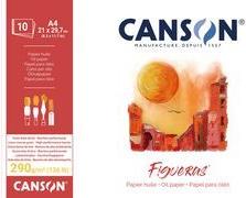 CANSON Zeichenpapierblock "Figueras", 380 x 460 mm, 290 g/qm 10 Blatt, Leinenstruktur, an der langen Seite geleimt, für - 1 Stück (C31085P004)