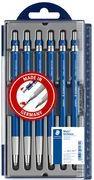 STAEDTLER Fallminenstift Mars technico 780 C, blau, 6er Etui für 2 mm Minen, mit Clip und Drücker, Griffzone aus Metall, - 1 Stück (780 C PR5)