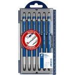 STAEDTLER Fallminenstift Mars technico 780 C, blau, 6er Etui für 2 mm Minen, mit Clip und Drücker, Griffzone aus Metall, - 1 Stück (780 C PR5)
