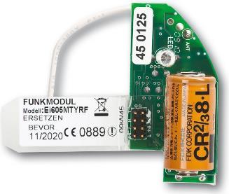 Busch-Jaeger 6800-0-2514. Energiequelle: Batterie/Akku, Batterietechnologie: Lithium, Batterie Lebensdauer: 10 Jahr(e). Höhe: 27 mm, Breite: 59 mm. Zertifizierung: RoHS, CE (2CKA006800A2514)