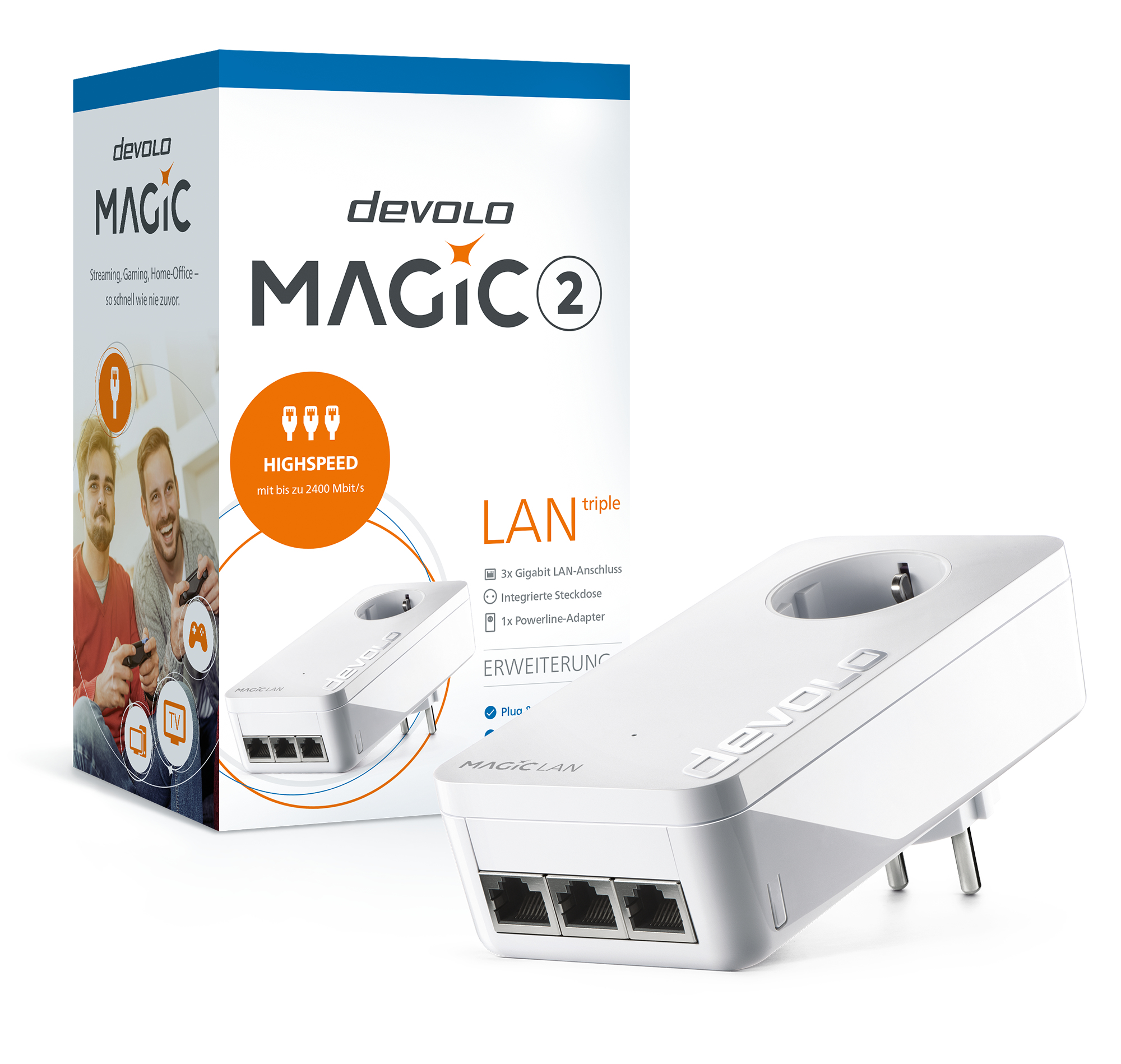 devolo Magic 2 LAN triple Powerline-Adapter 2400 Mbit/s Weiß