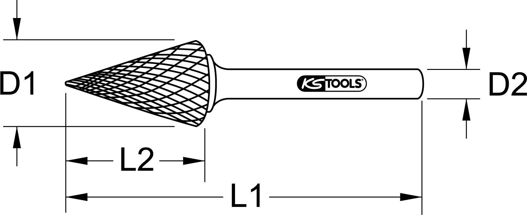 KS TOOLS HM Spitzkegel-Frässtift Form M, 3mm (515.3271)