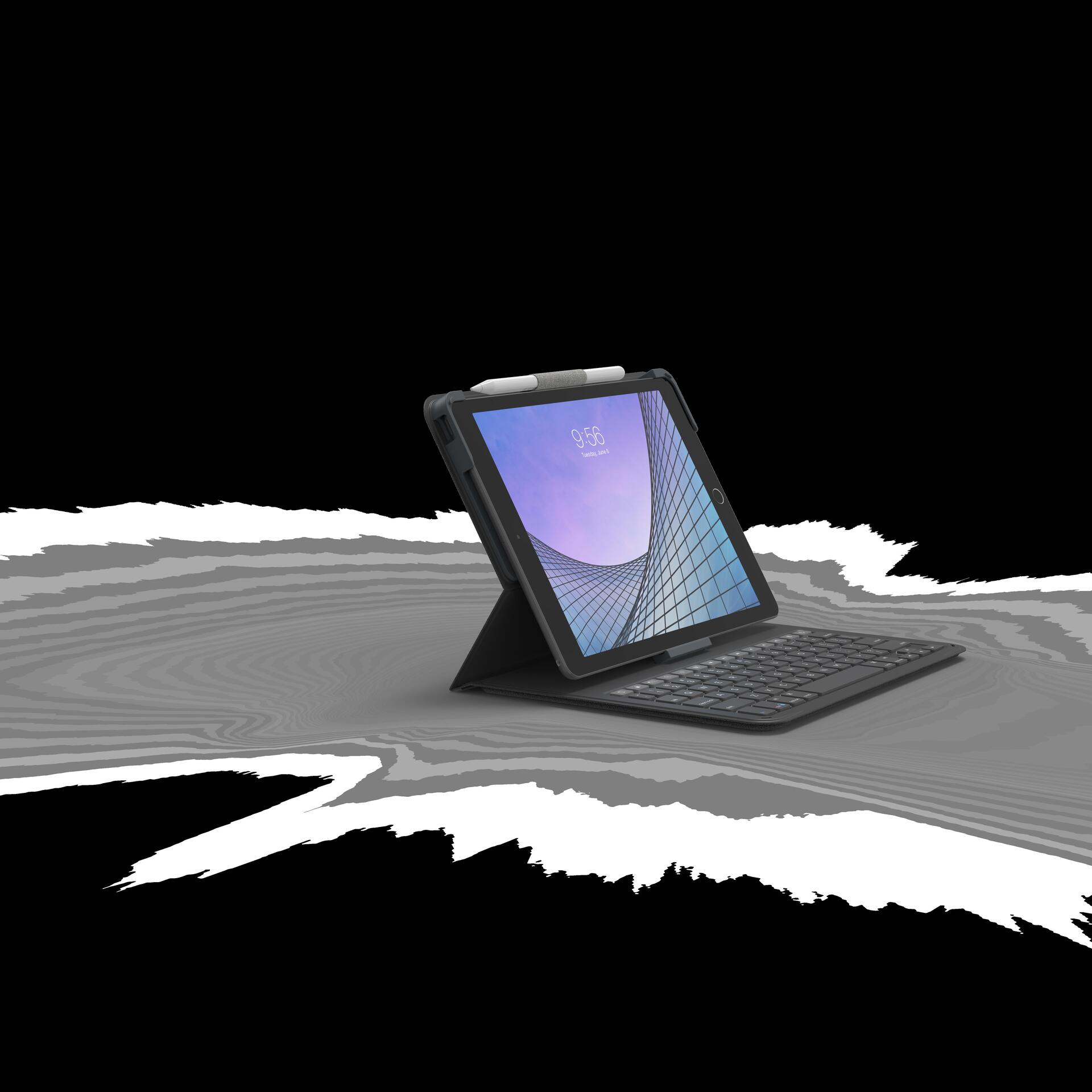 ZAGG Messenger Folio 2 - Tastatur und Foliohülle - QWERTZ - Deutsch - Holzkohlefarben