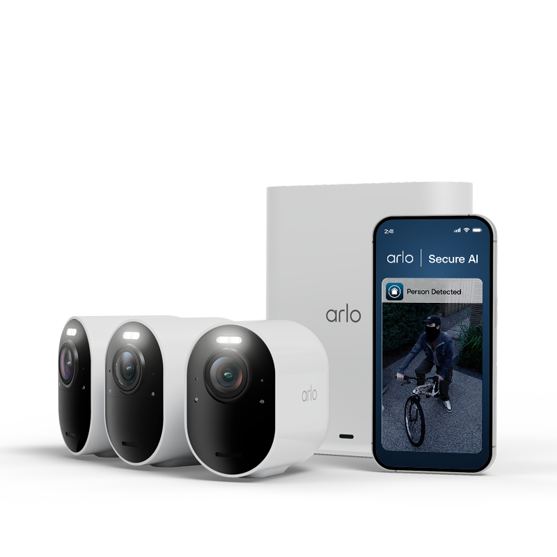 Arlo Ultra 3 4K-Überwachungskamera 3er-Set mit Solarpanel VMC5350-111EUS